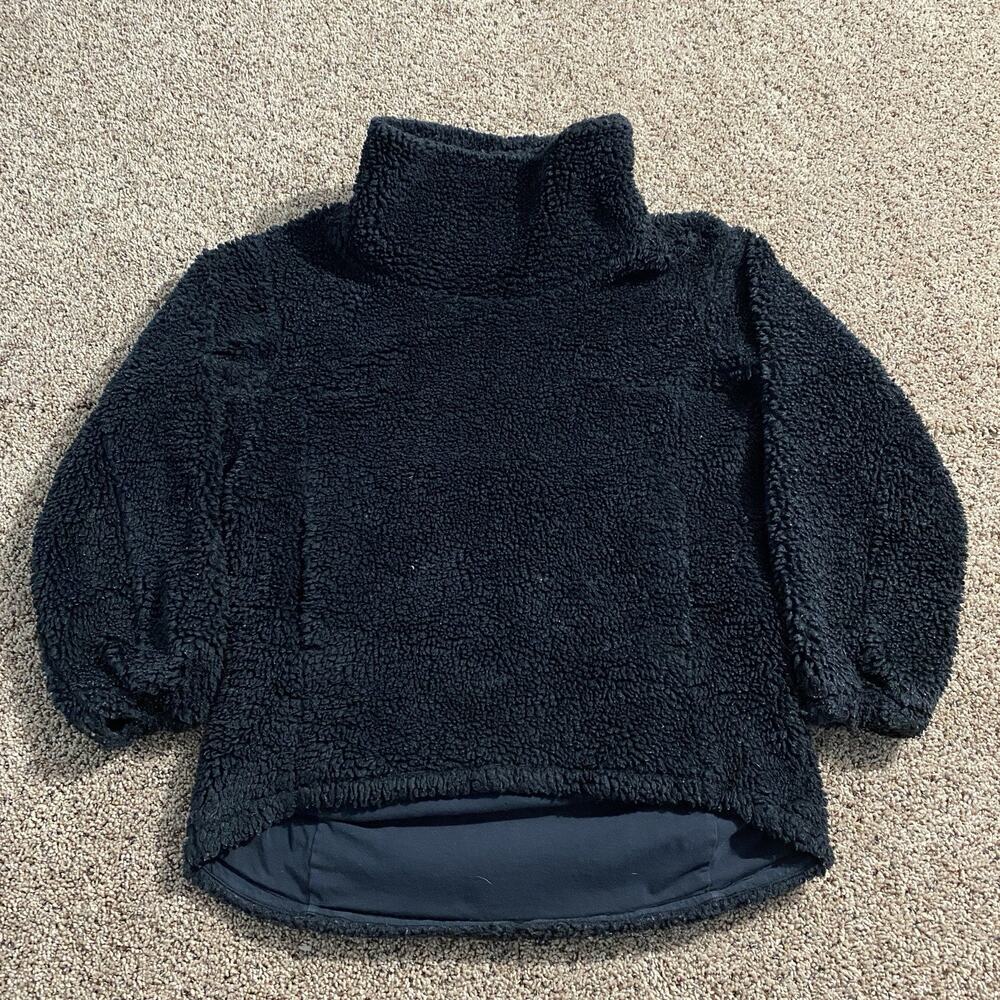 Lululemon Warmth Restore Long Pullover Sherpa Size 6 Black Fuzzy Warm